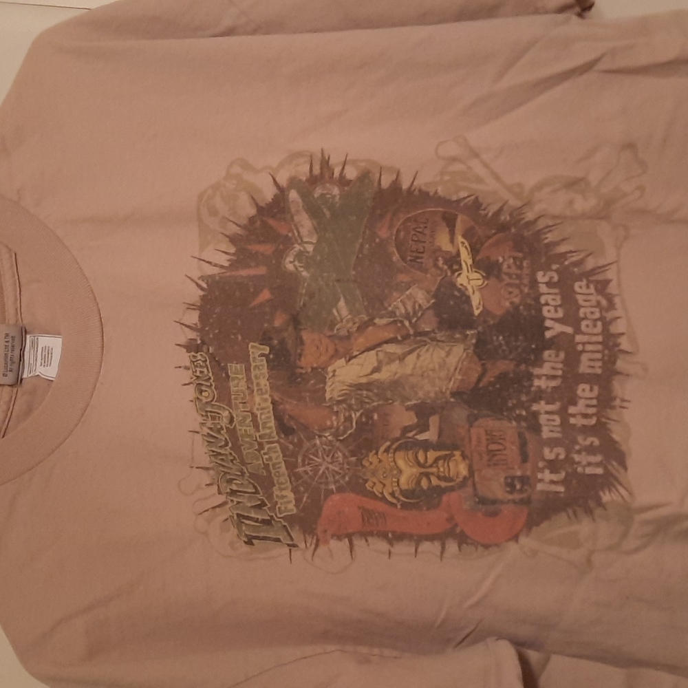 Hanes Indiana Jones Tshirt Tan XL From Disneyland